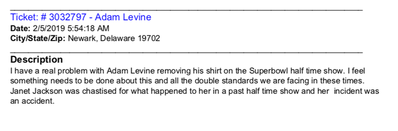 Illustration for article titled America Vs. Adam Levine's Nipples: All The FCC Viewer Complaints About The Super Bowl Halftime Show